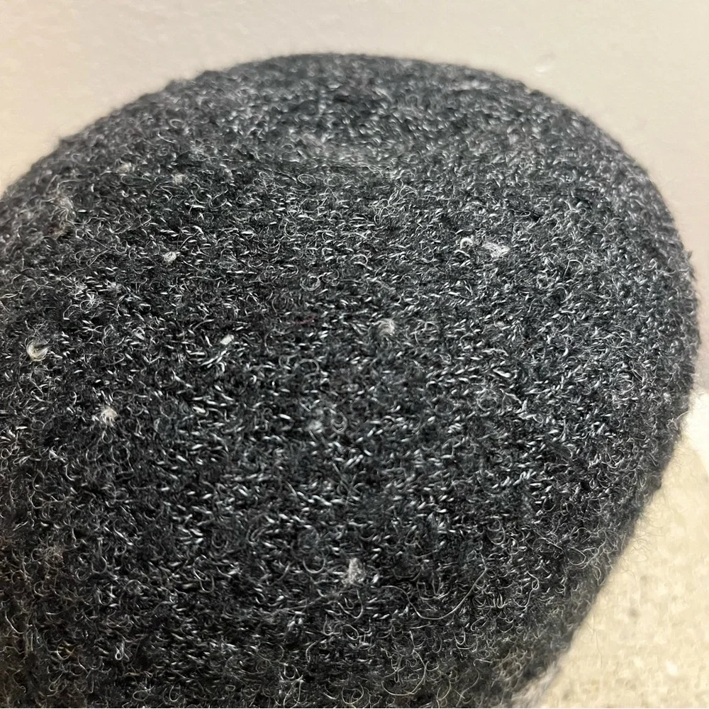 Bouclé Textured Flapper Hat in Black Gray & Beige Gradient